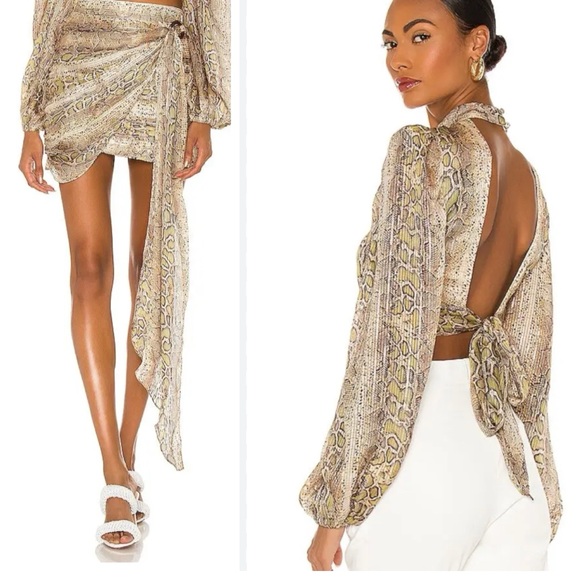 ROCOCO SAND Rhea Mini Skirt set in Snake Multi - Picture 1 of 16